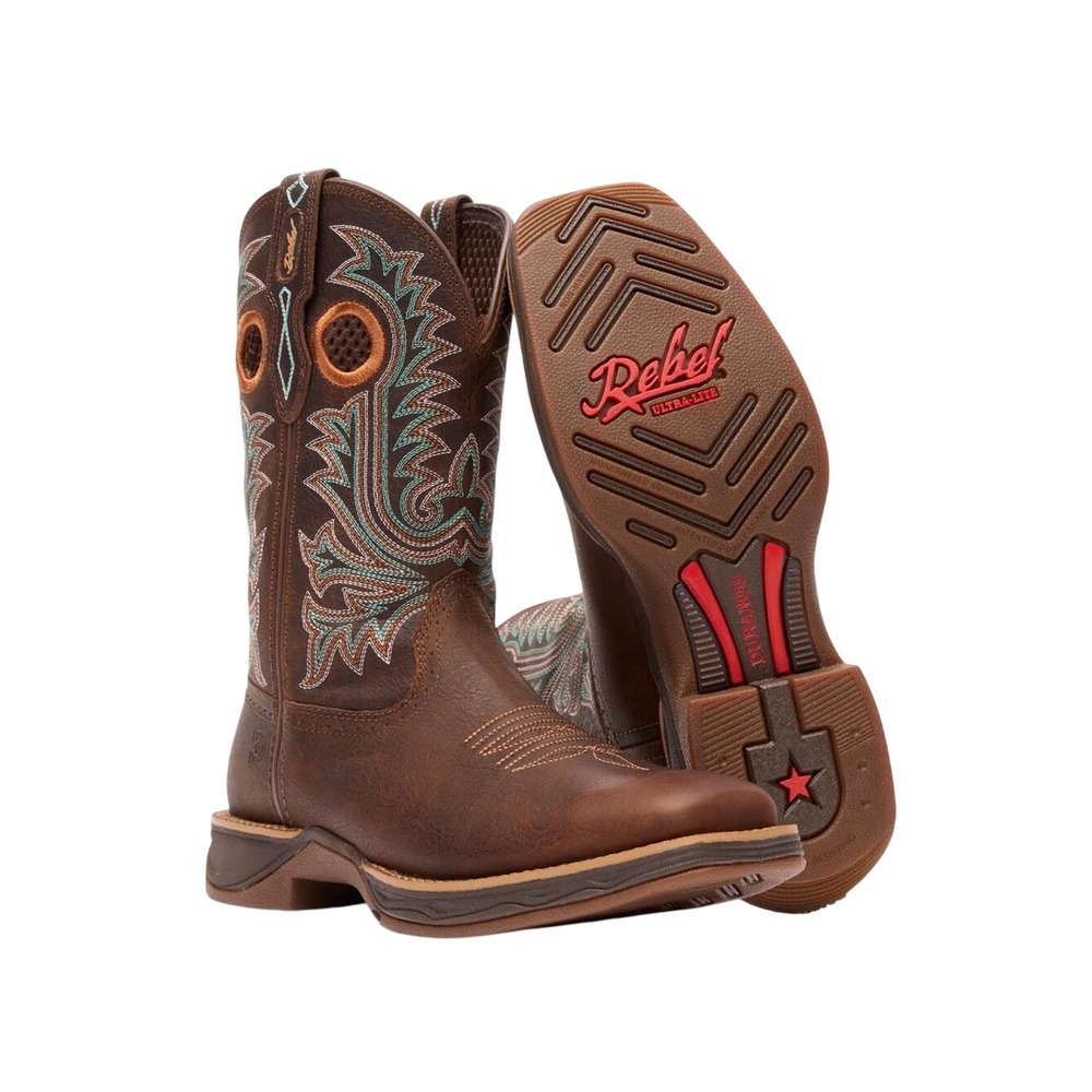 NWOT Durango Lady Rebel 2.0 Square Toe Western Boots 8M Westerncore Cowgirl Boho